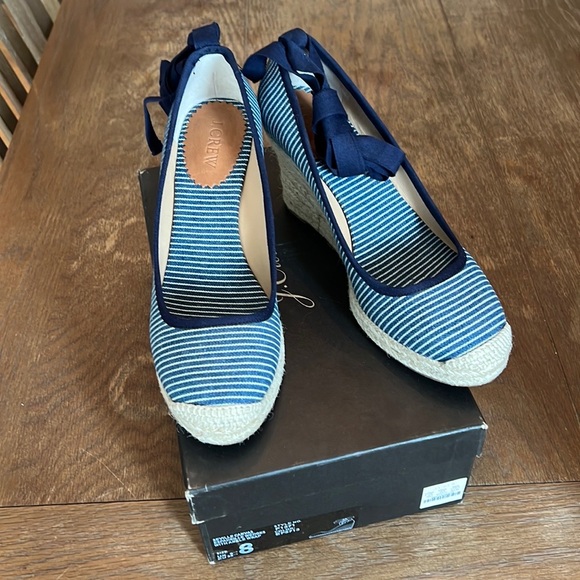 J. Crew Seville canvas espadrille wedges with ankle wrap - Picture 3 of 4